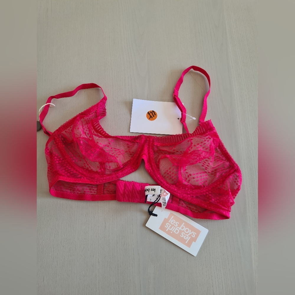 NWT Les Girls Les Boys Set Lace Panty M Bra 36C